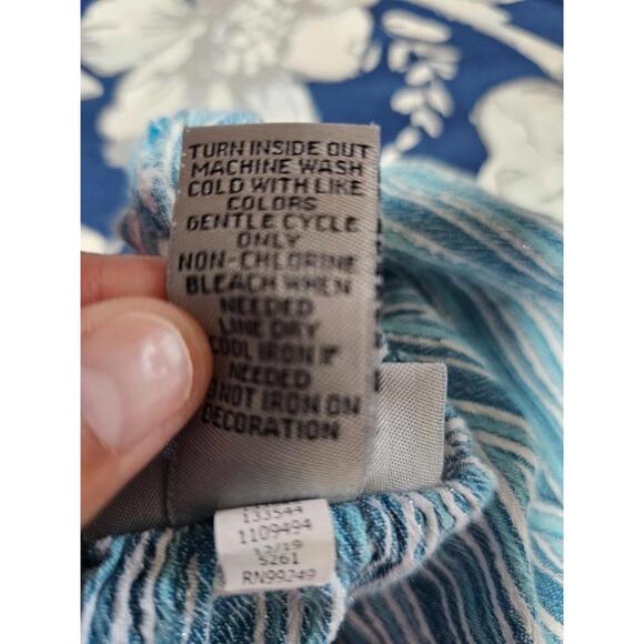 Women's Catherines Striped Blouse Size 4X Muticolor 3/4 Sleeves Pullover V Neck - Picture 3 of 12